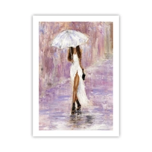 Poster - In de lila regen - 50x70 cm