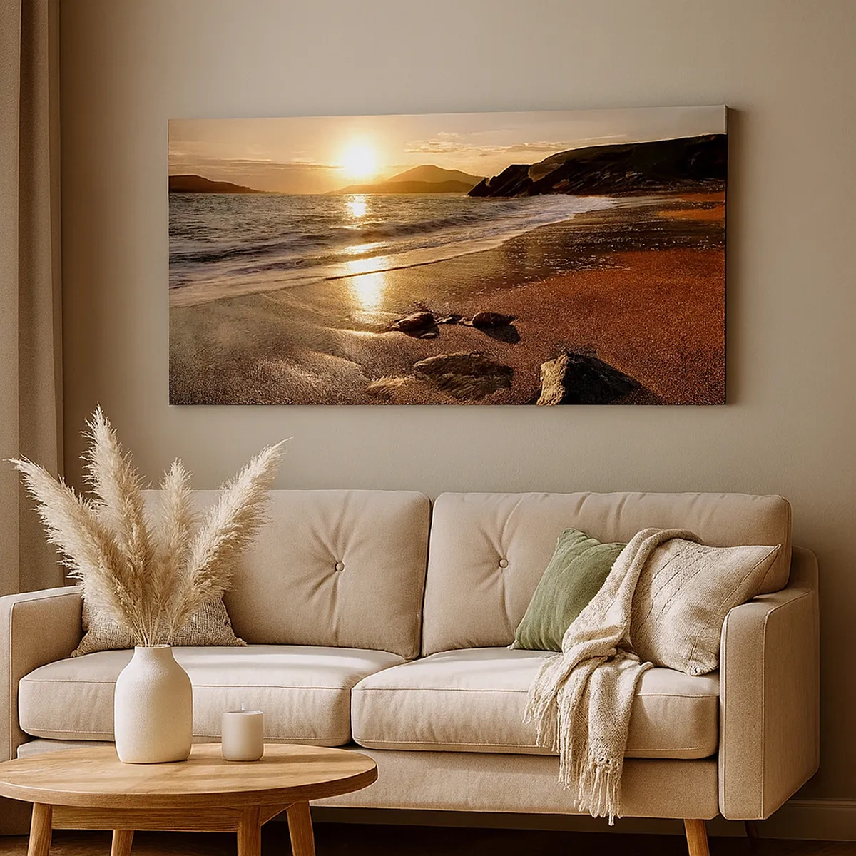 Schilderen op canvas - Volg de zon naar de heuvels - 30x30 cm