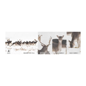 Fotobehang Monster Premium Canvas - De kerst komt eraan? - Dieren, Hert, Natuur - 100x30 cm