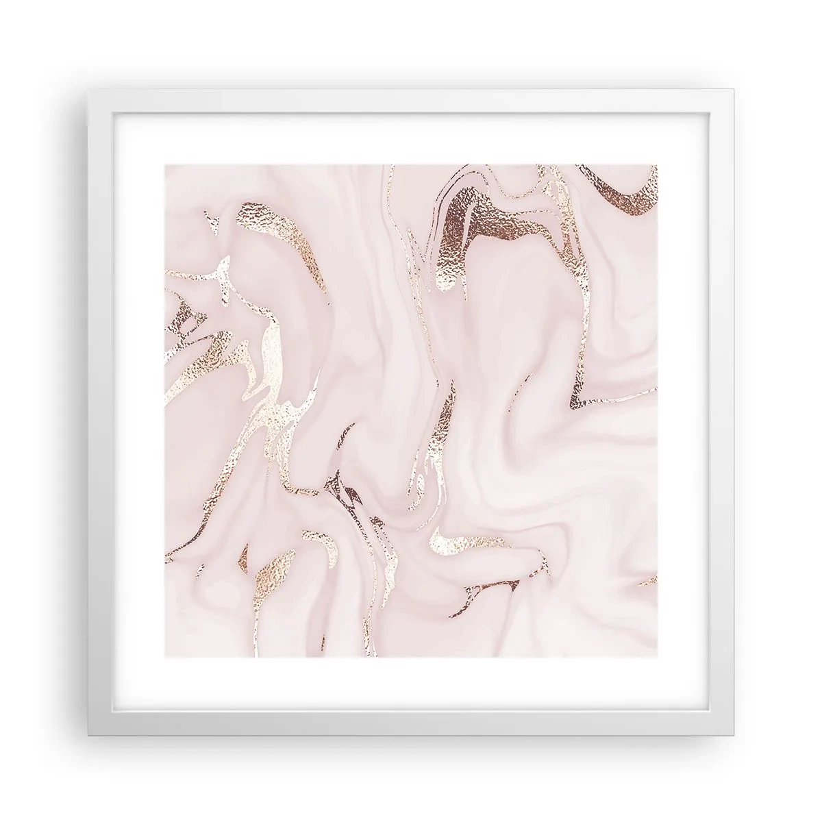 Poster in een witte lijst - In een roze sjaal - 40x40 cm