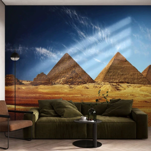 Zelfklevend Fotobehang Deluxe Sticker - 40 eeuwen kijken naar je - Piramides, Architectuur, Landschap - 350x256 cm