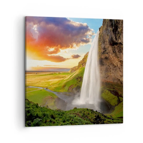 Schilderen op canvas - De volheid van de IJslandse zomer - 50x50 cm