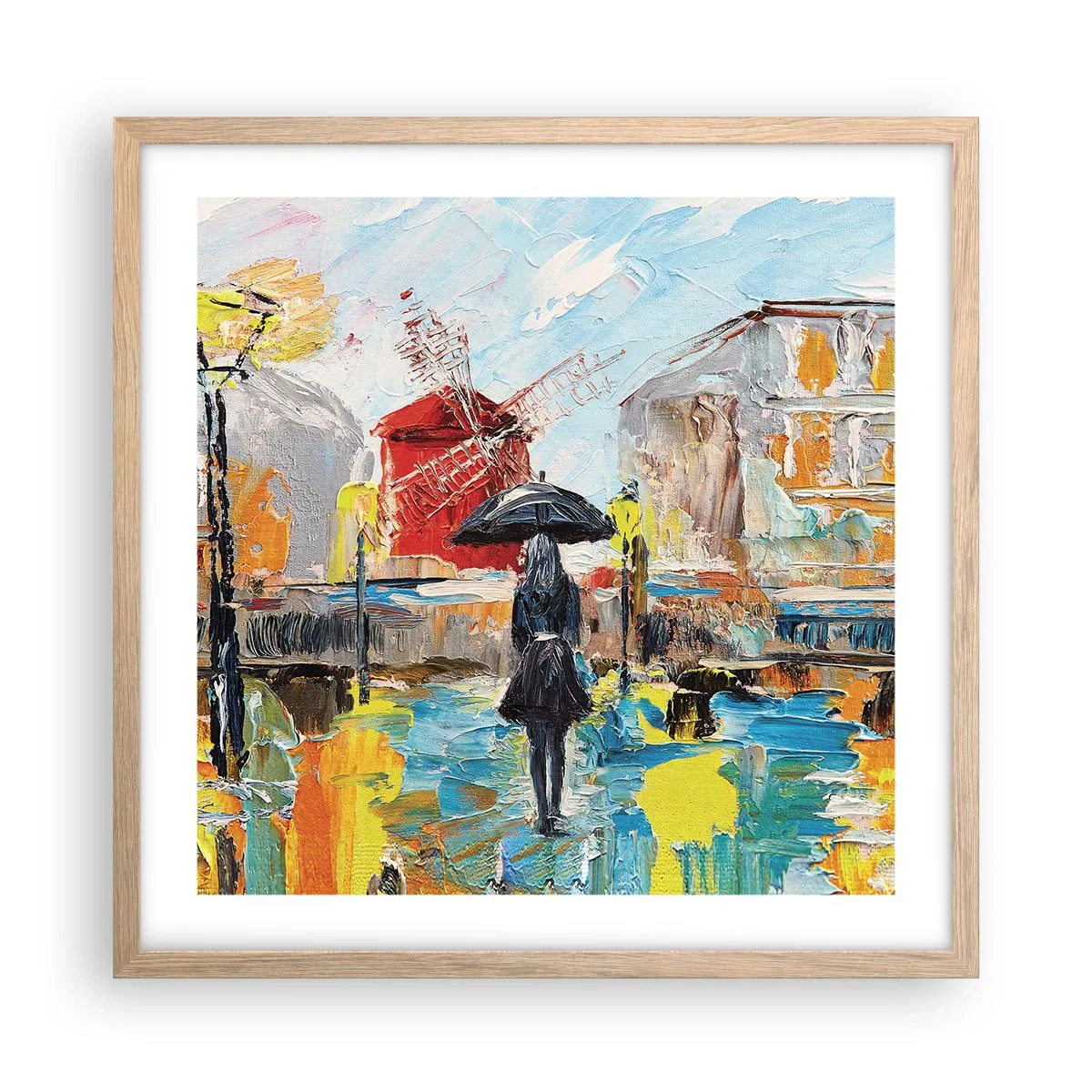Een poster in een licht eiken lijst - Parijse legendes - 50x50 cm