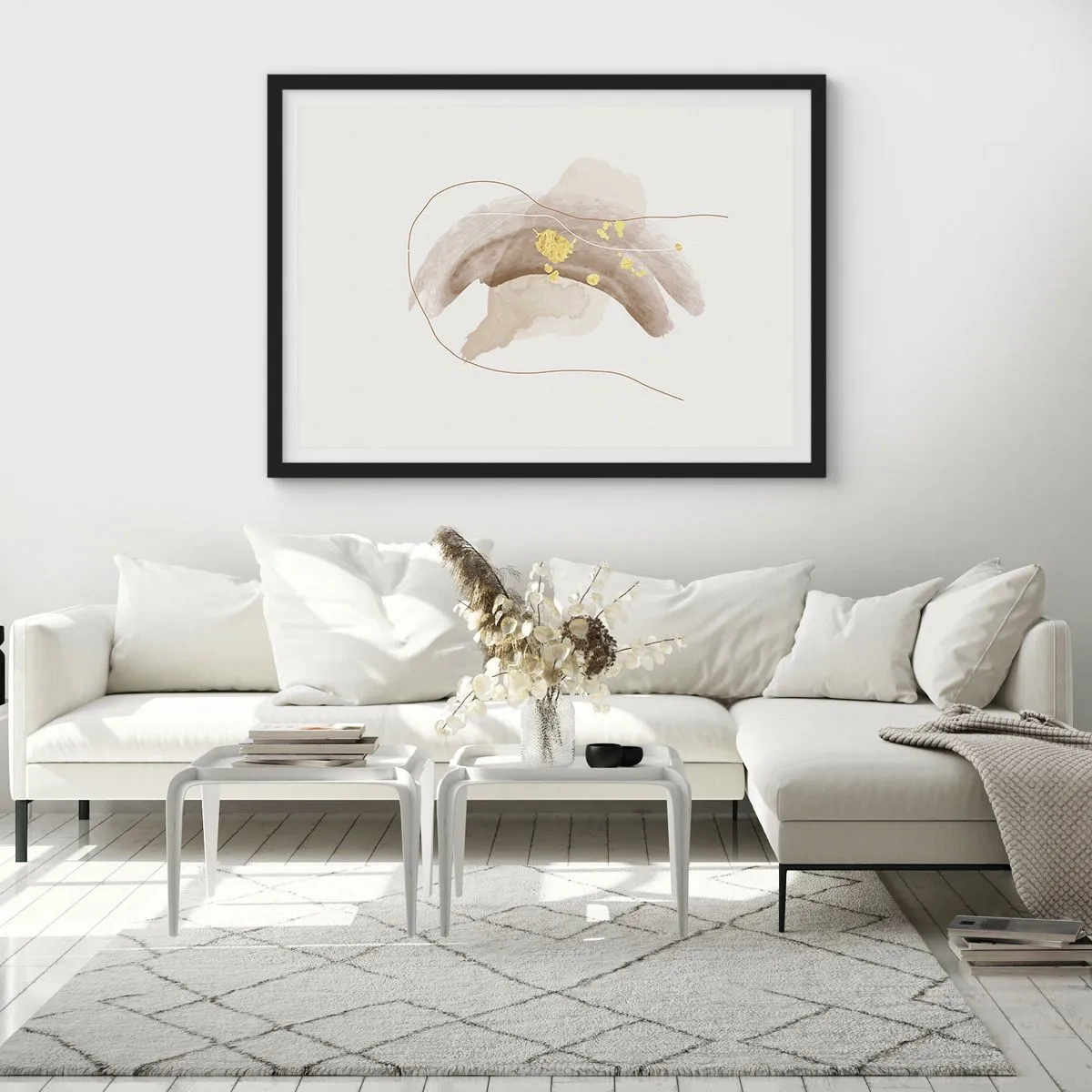 Poster in een zwarte lijst - Ontmoet in de ruimte - 70x50 cm