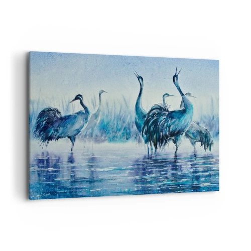 Schilderen op canvas - Ochtendvergadering - 100x70 cm