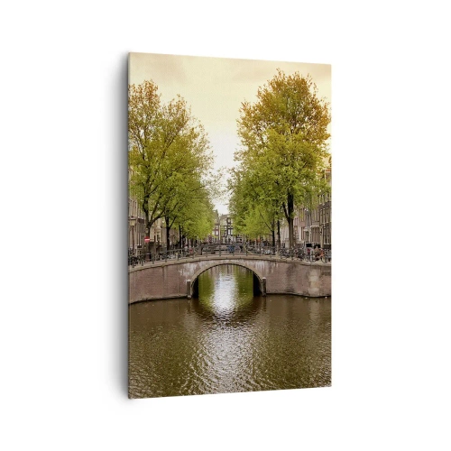 Schilderen op canvas - Met de boot of met de fiets? - 80x120 cm