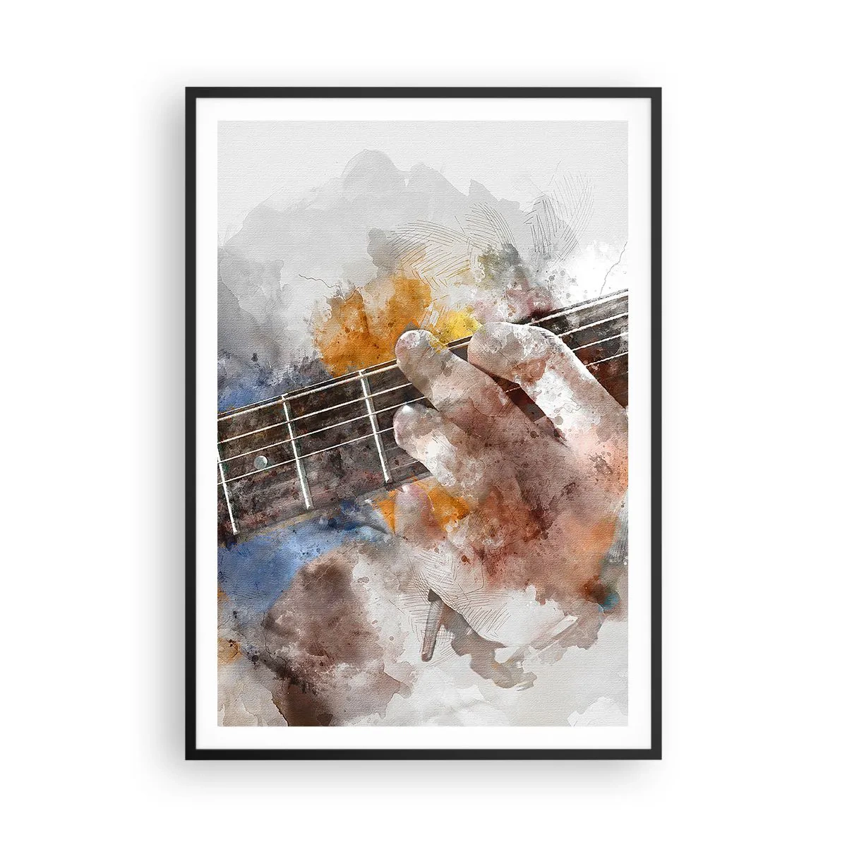 Poster in een zwarte lijst - Poëzie tussen de snaren - 70x100 cm