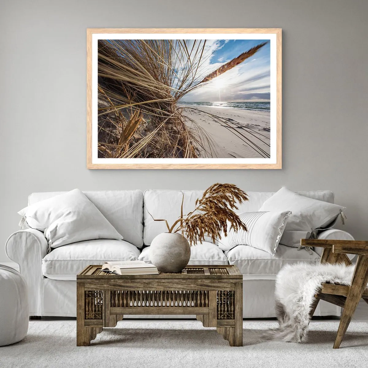 Een poster in een licht eiken lijst - Een ontmoeting van de elementen - 50x40 cm