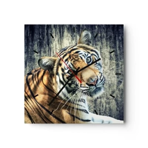 Wandklok - Klok - Portret in stromen van licht - 40x40 cm