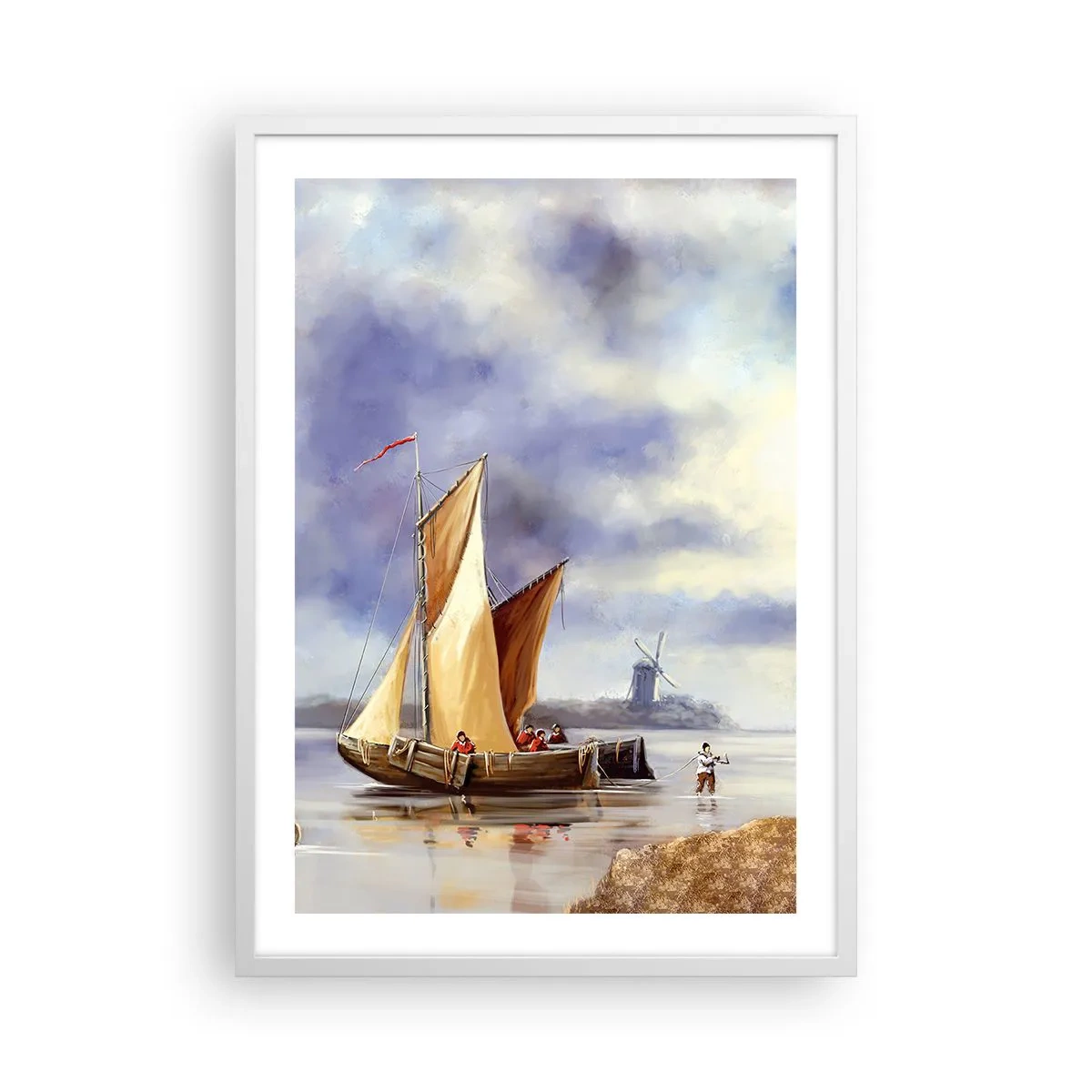Poster in een witte lijst - De terugkeer van zeelieden - 50x70 cm
