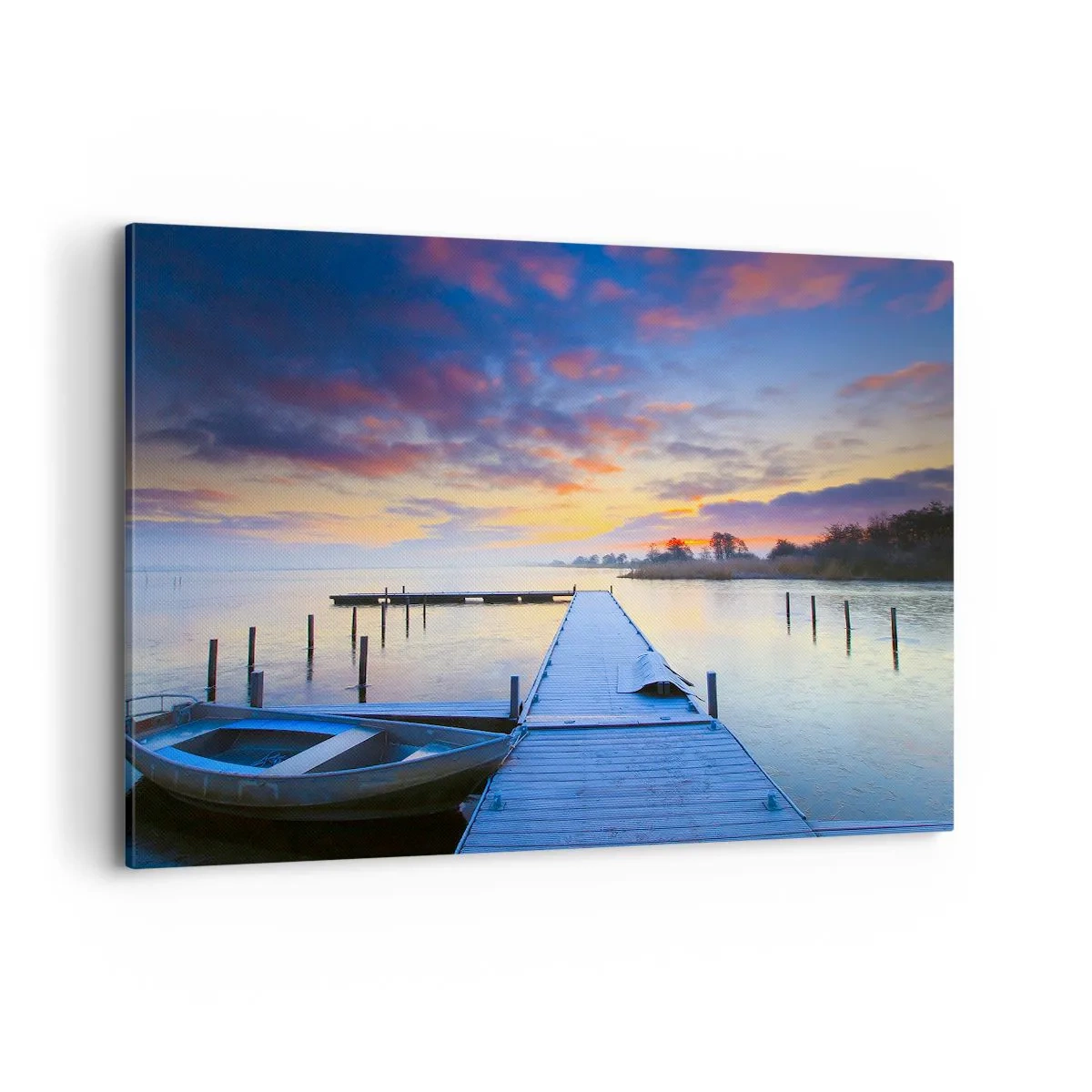 Schilderen op canvas - Violet-gouden kalmte - 120x80 cm