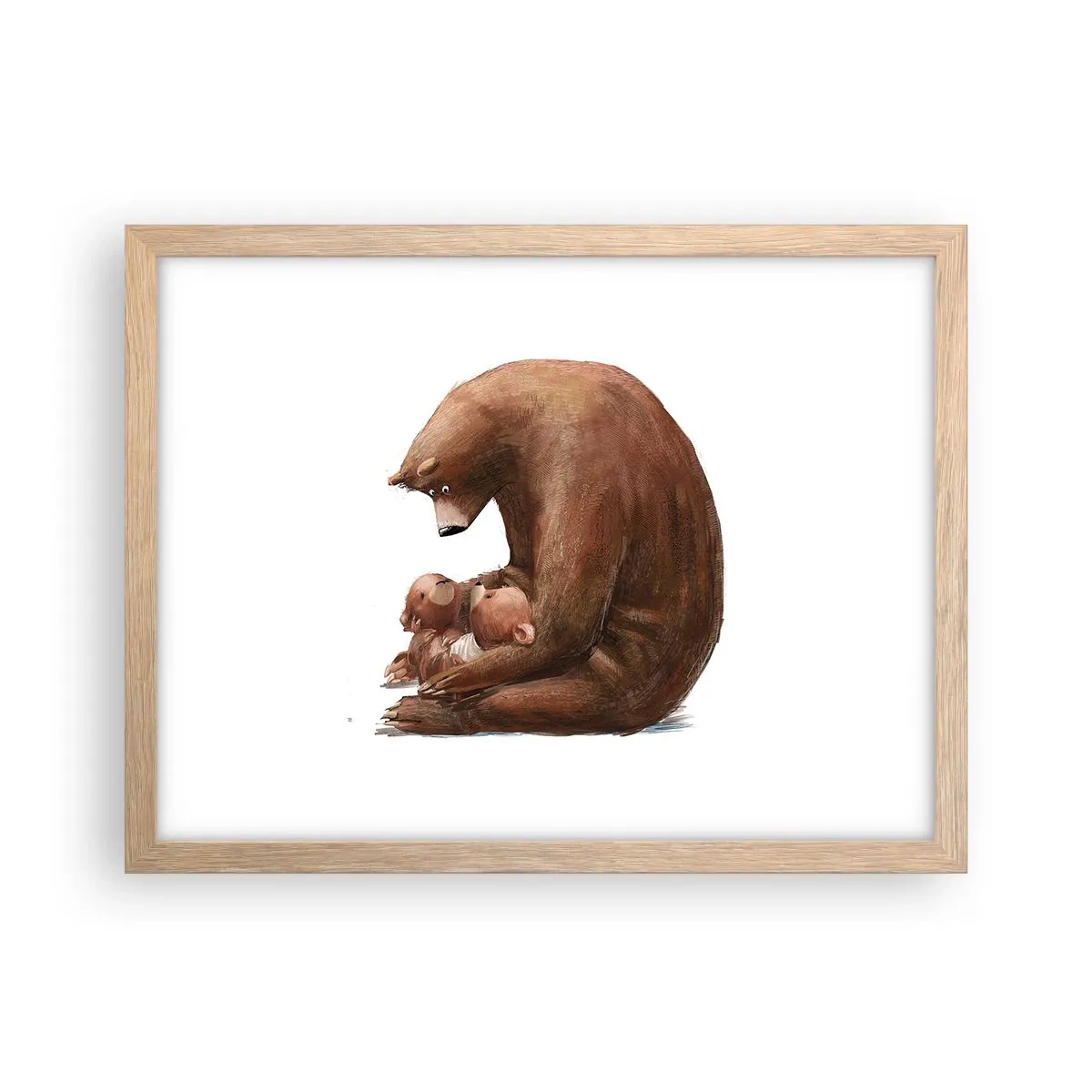 Een poster in een licht eiken lijst - Zoete dromen, kinderen - 40x30 cm