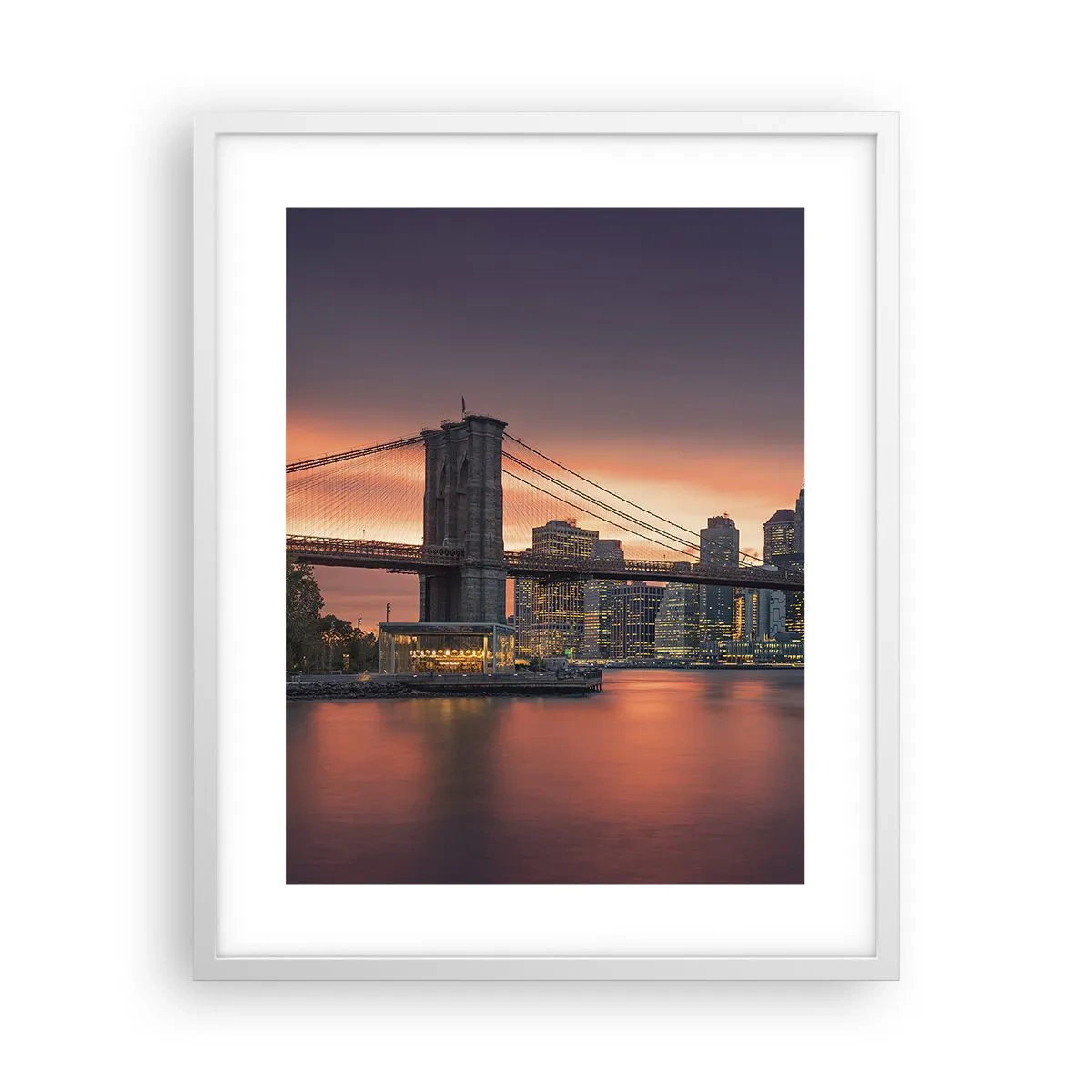 Poster in een witte lijst - Ondergedompeld in lila stilte - 40x50 cm