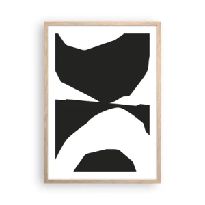Een poster in een licht eiken lijst - Positief – negatief - 50x70 cm