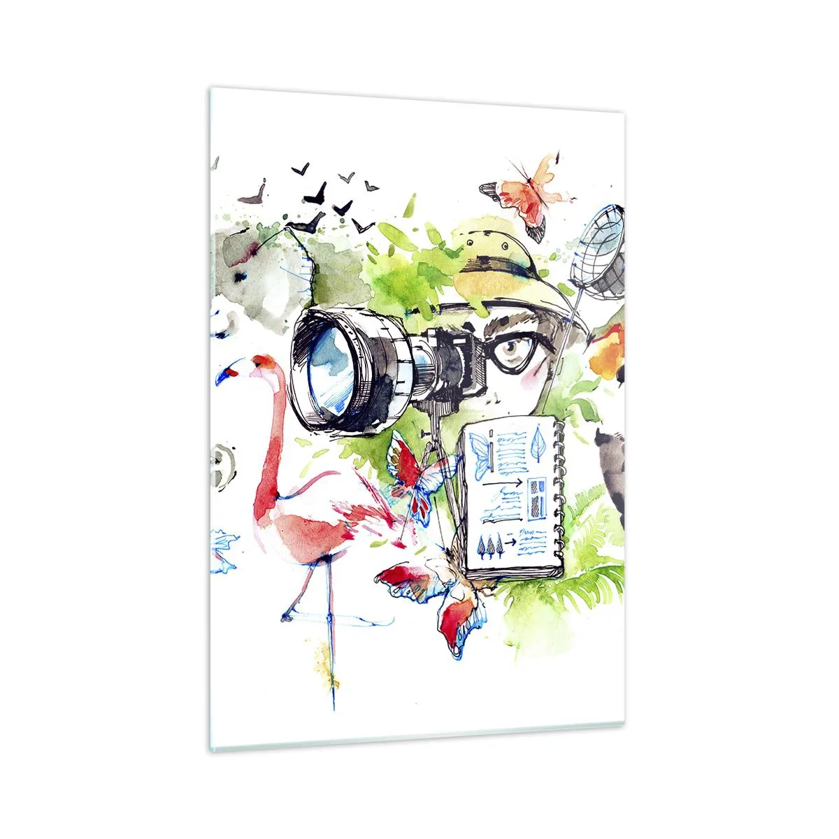 Schilderen op glas - In de lens van een reiziger - 50x70 cm