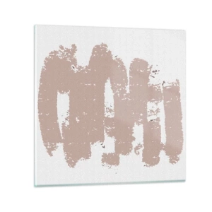 Schilderen op glas - Abstractie in zachtroze - 60x60 cm