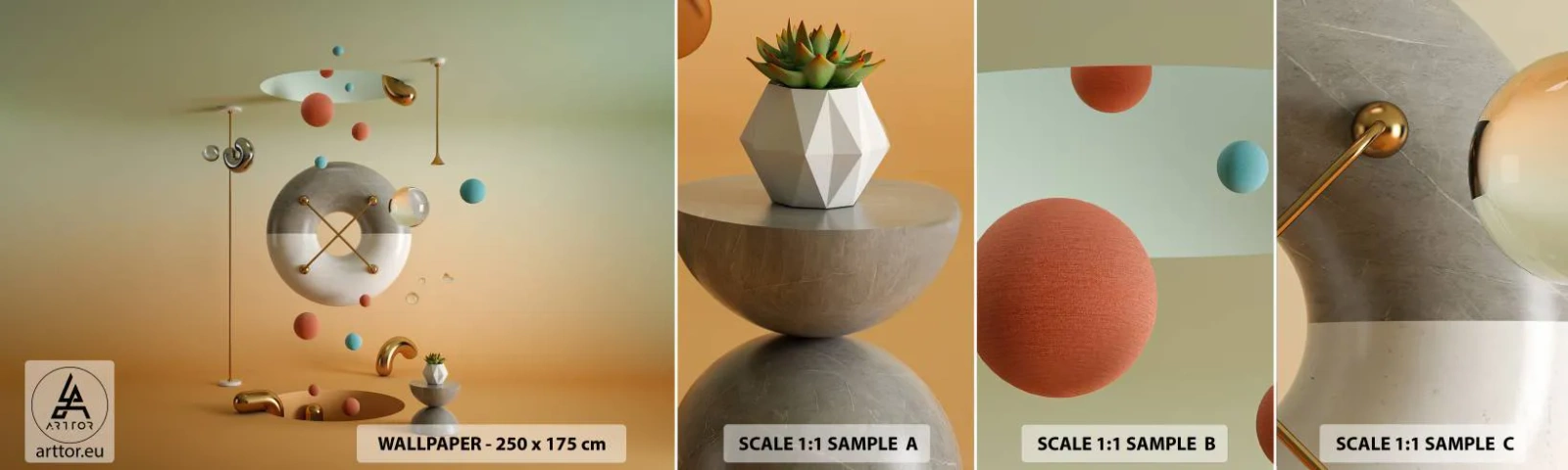 Fotobehang Monster Zelfklevend Deluxe Sticker - Er kan van alles gebeuren - Abstractie, Surrealisme, 3D - 100x30 cm