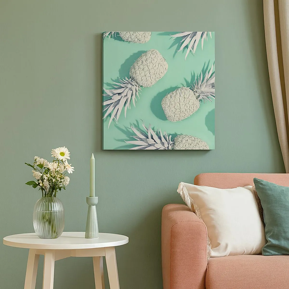 Schilderen op canvas - Het gaat goed met munt - 30x30 cm