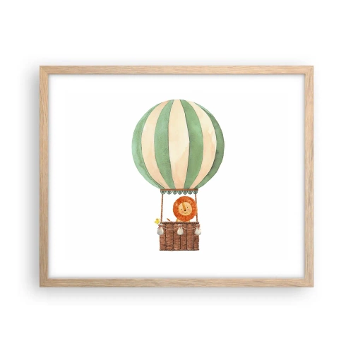 Een poster in een licht eiken lijst - Leons reizen - 50x40 cm
