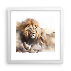 Poster in een witte lijst - De koning vertrekt - 30x30 cm