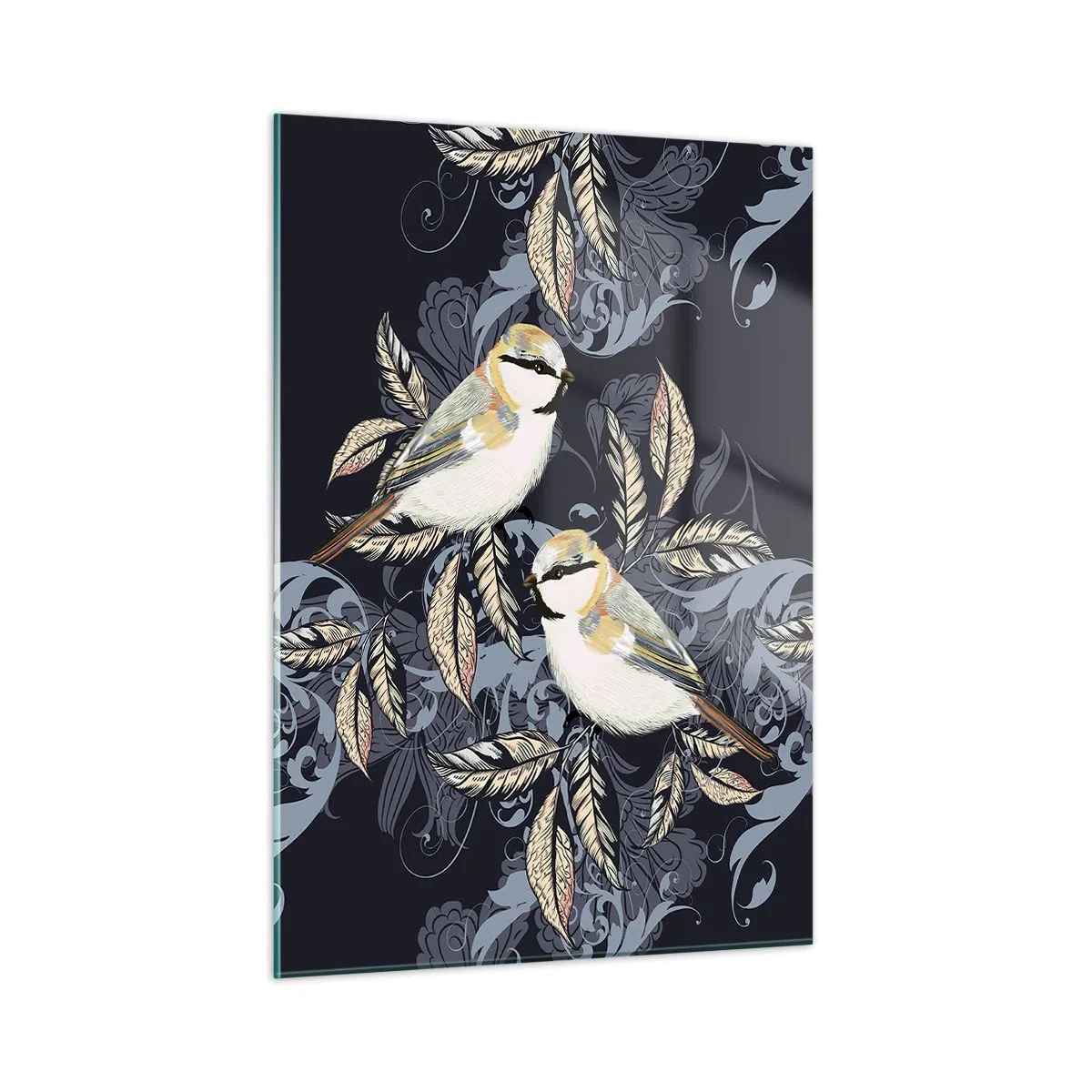 Schilderen op glas - Geel-blauwe triller - 50x70 cm
