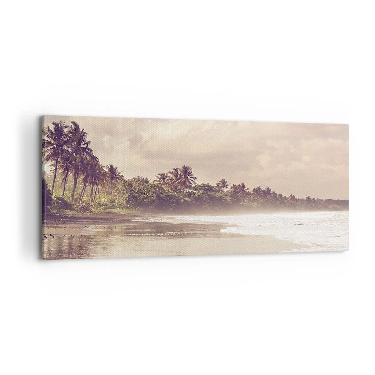 Schilderen op canvas - De streling van de golven - 120x50 cm