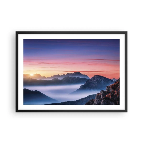 Poster in een zwarte lijst - Over de valleien - 70x50 cm