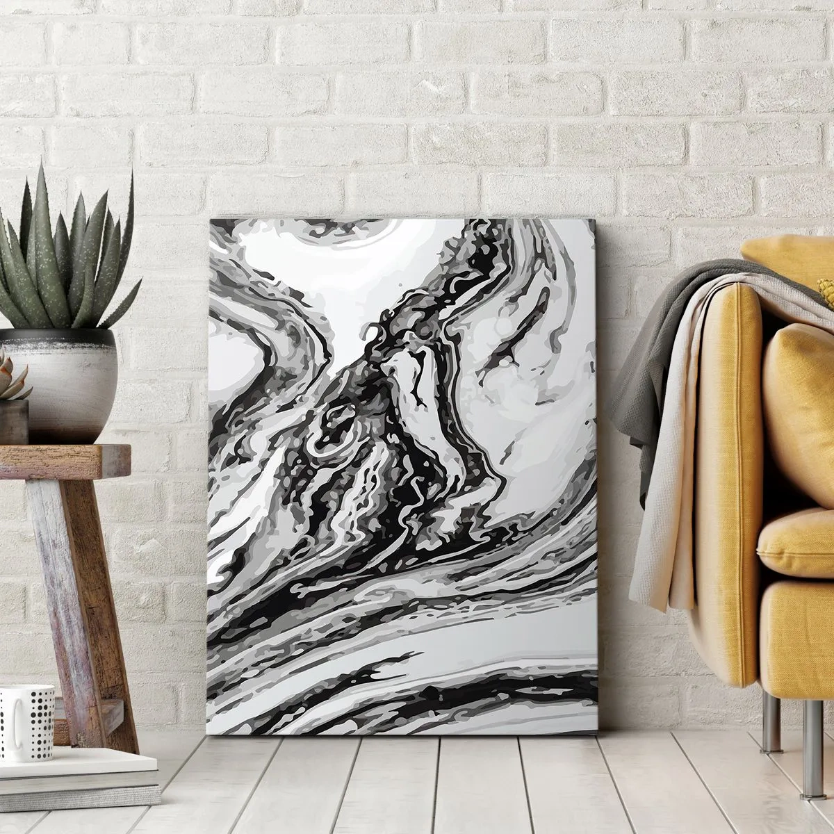 Schilderen op canvas - In het begin was er chaos - 50x70 cm