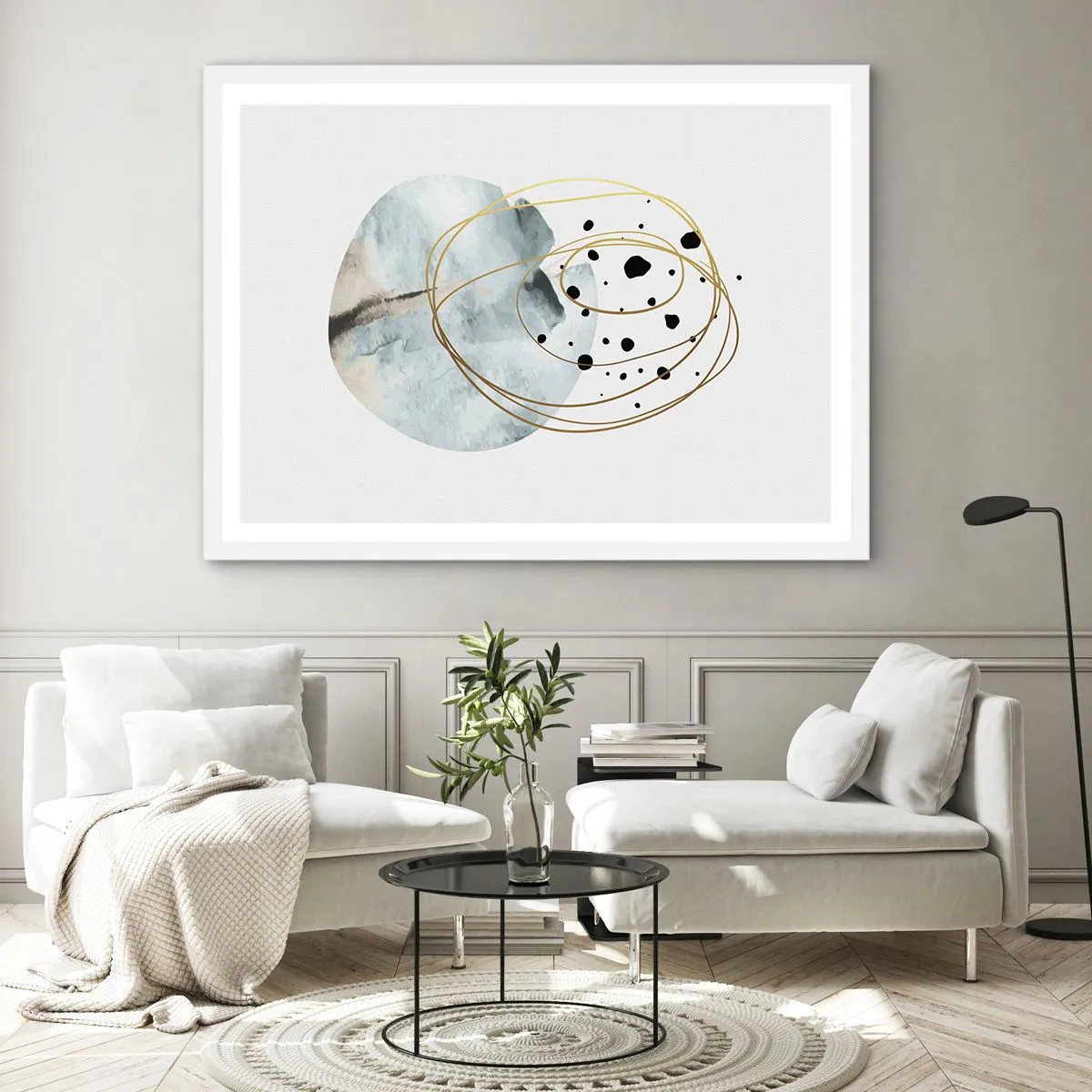 Poster in een witte lijst - Omarmd door de ruimte - 70x50 cm