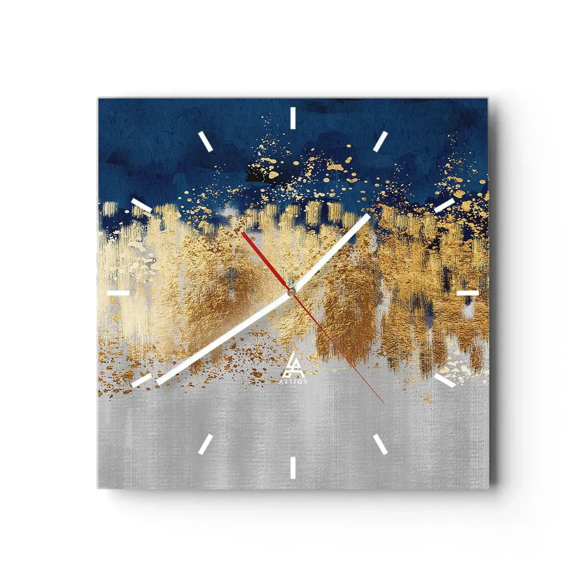 Wandklok - Klok - Een moderne compositie met sprankeling - 30x30 cm
