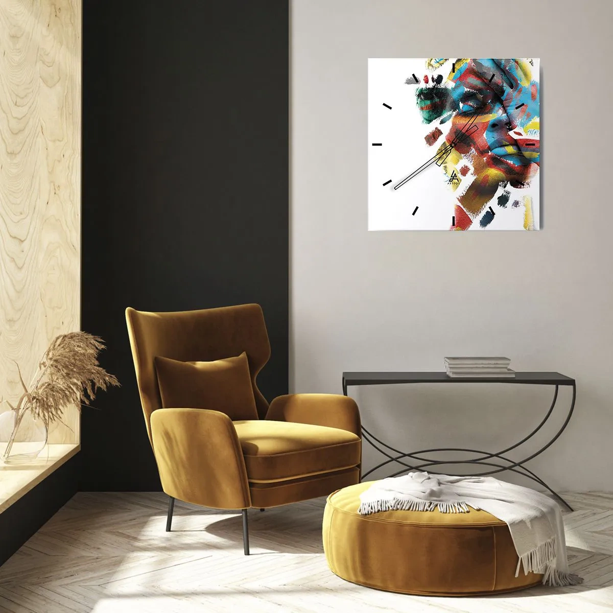 Wandklok - Klok - Een kleurrijke persoonlijkheid - 40x40 cm