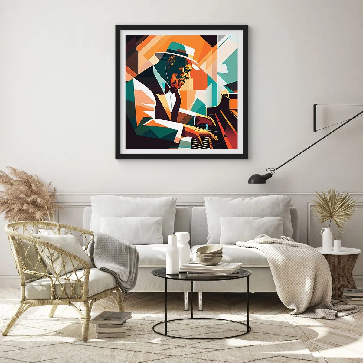 Poster in een zwarte lijst - Al die jazz - 50x50 cm