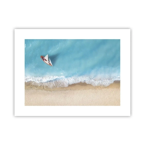 Poster - Op de grens van blauw en goud - 40x30 cm