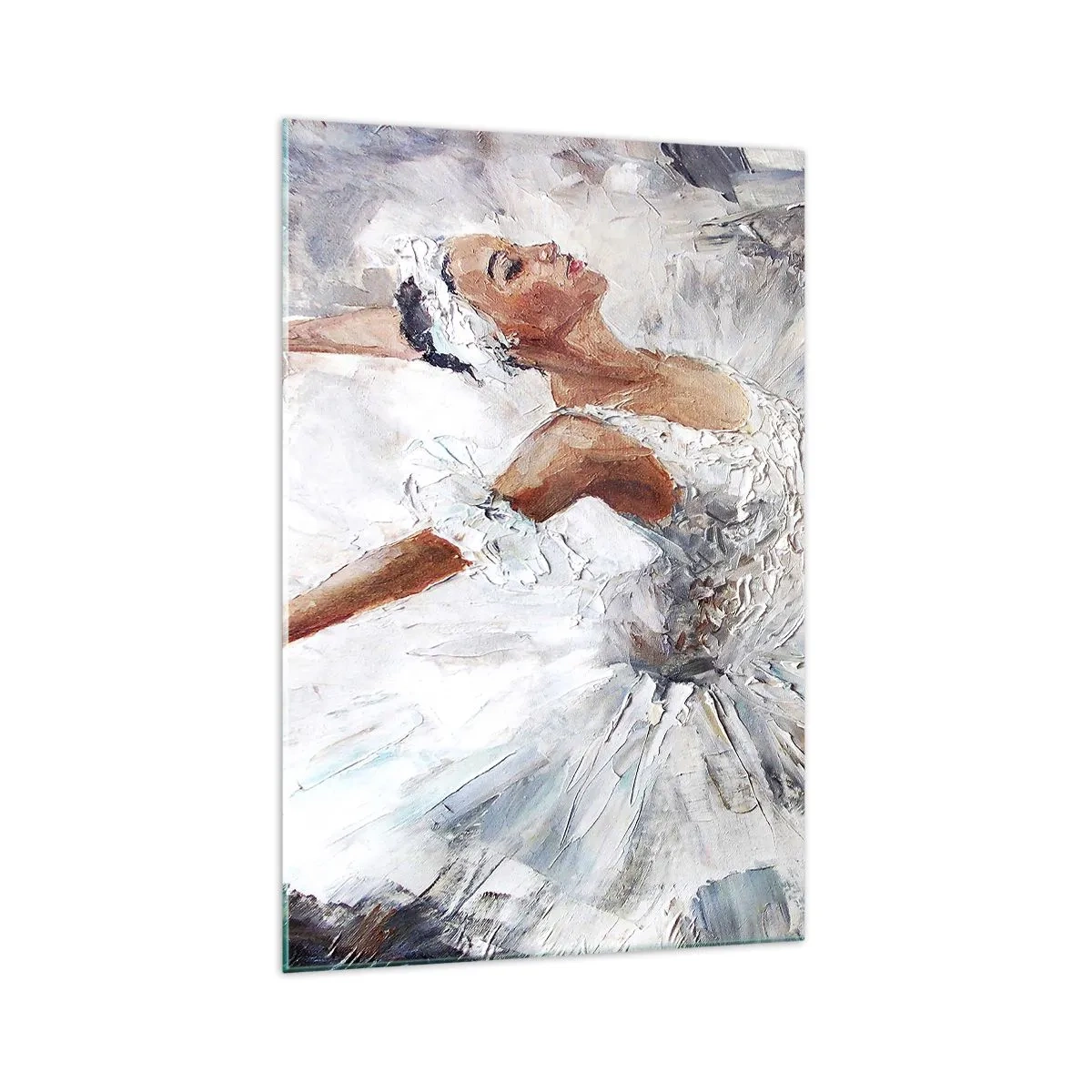 Schilderen op glas - Delicaat en licht als tule - 70x100 cm