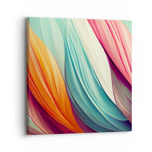 Schilderen op canvas - Regenboog geweven - 30x30 cm