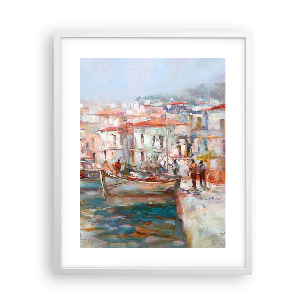 Poster in een witte lijst - Pastel vakantie - 40x50 cm