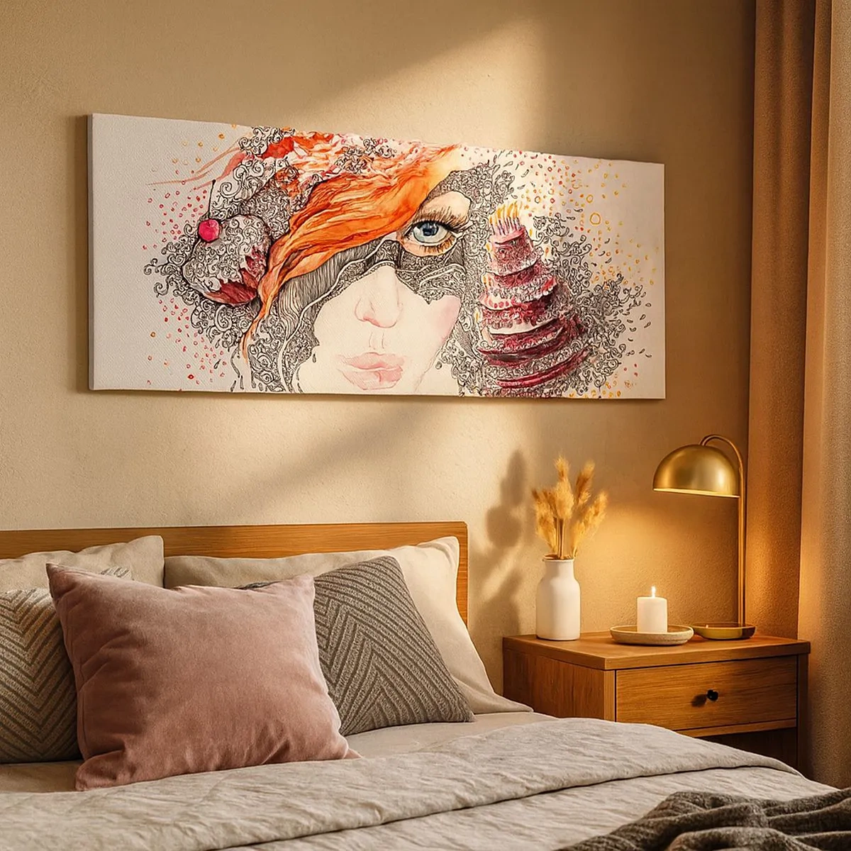 Schilderen op canvas - Elke dag is er een feestdag met haar - 100x40 cm