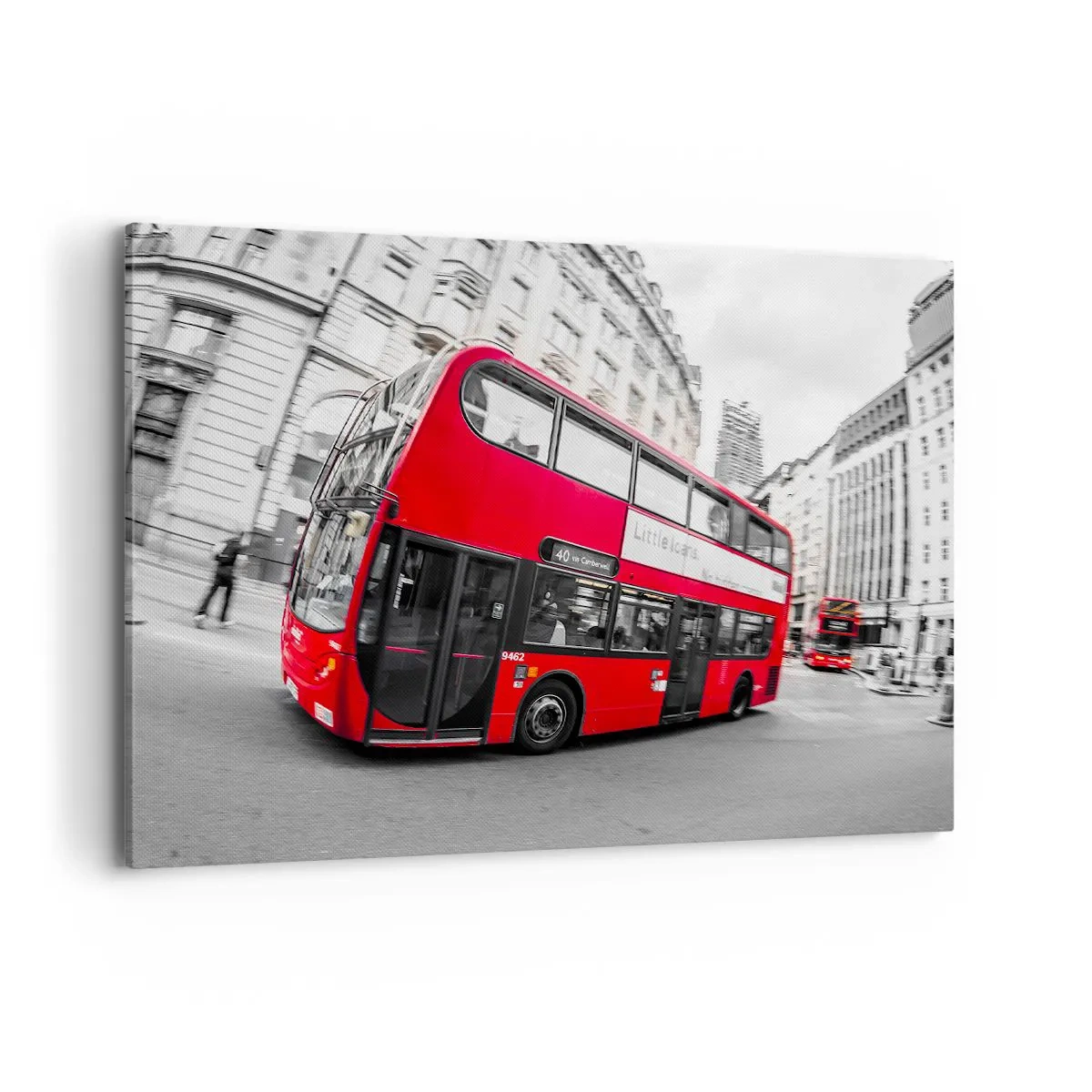 Schilderen op canvas - Londen traditioneel - by bus - 100x70 cm