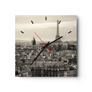 Wandklok - Klok - Over de daken van Parijs - 40x40 cm