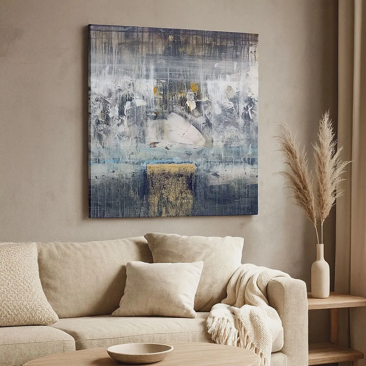 Schilderen op canvas - Als op ijs, als zo moeizaam - 30x30 cm