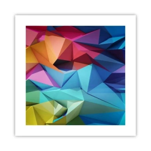 Poster - Regenboog origami - 40x40 cm