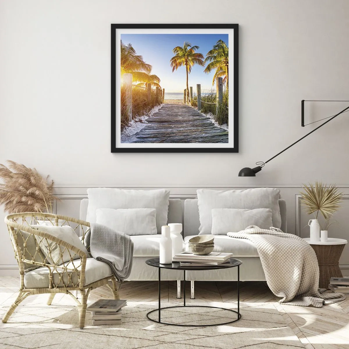 Poster in een zwarte lijst - Rechtstreeks naar het paradijs - 50x50 cm