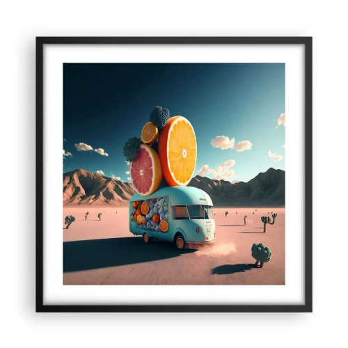 Poster in een zwarte lijst - De smaak van vakantie - 50x50 cm