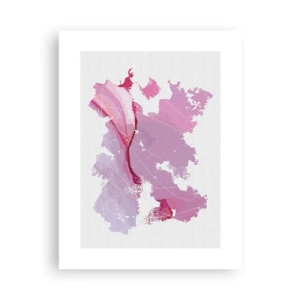 Poster - Kaart van de roze wereld - 30x40 cm