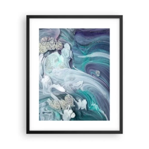 Poster in een zwarte lijst - Stromingen van hemelsblauw - 40x50 cm