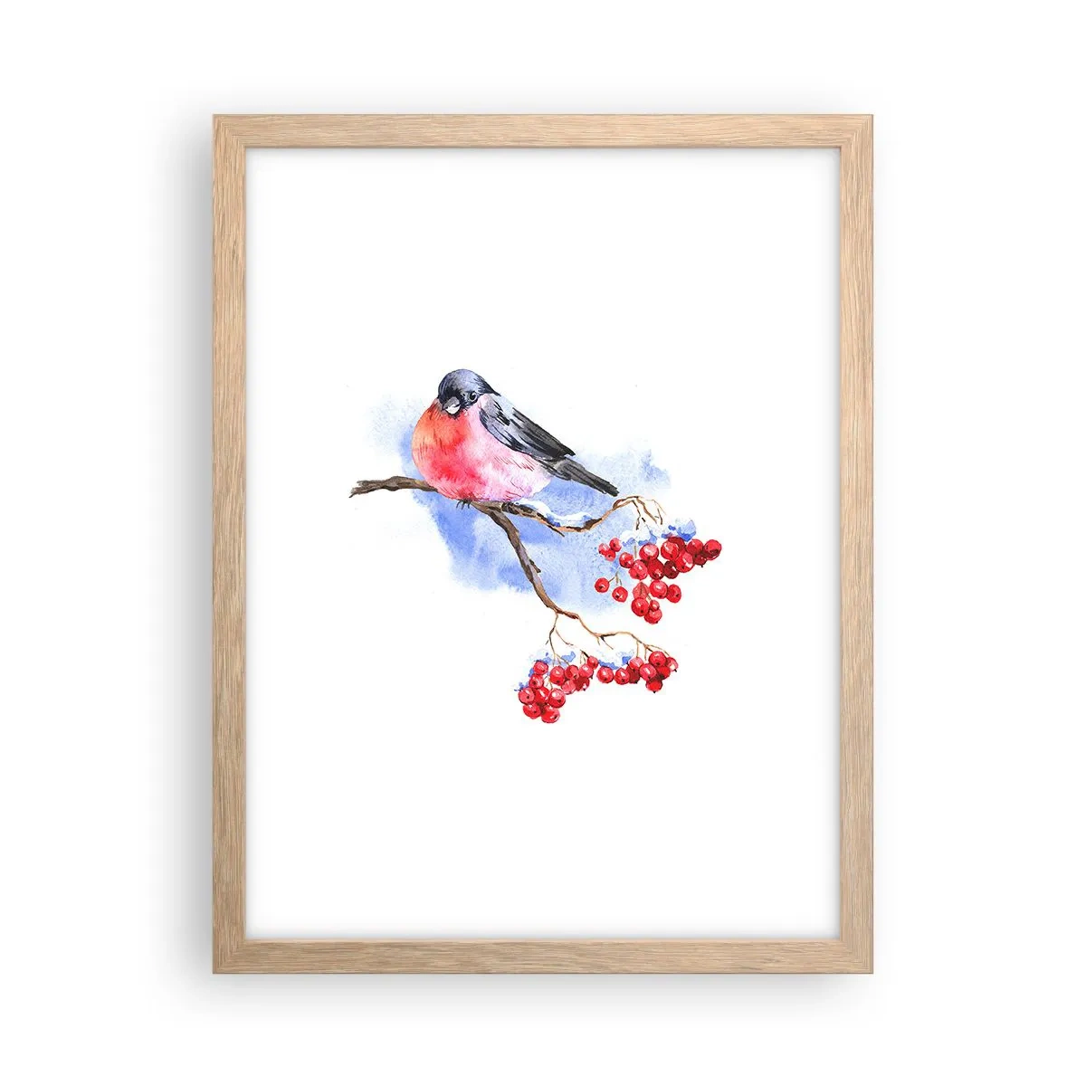 Een poster in een licht eiken lijst - Winter in kleur - 30x40 cm