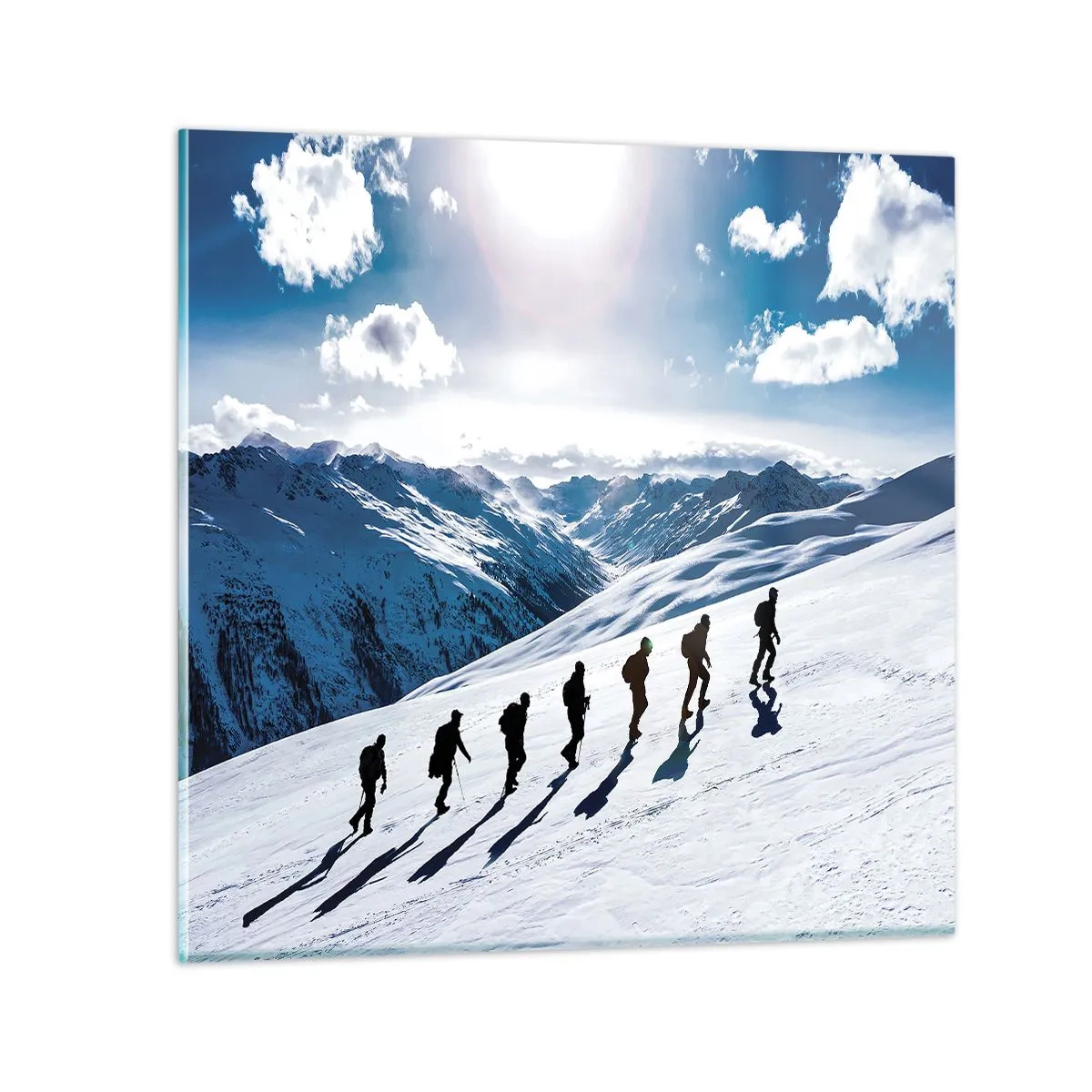 Schilderen op glas - Het team van de veroveraars - 60x60 cm