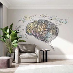 Zelfklevend Fotobehang Deluxe Sticker - Mens - een groot mysterie - Abstractie, Brein, Grafisch - 100x70 cm