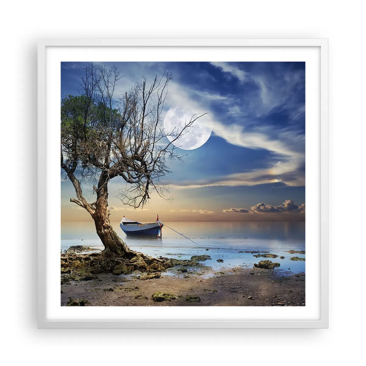 Poster in een witte lijst - Is dit het einde of het begin? - 60x60 cm