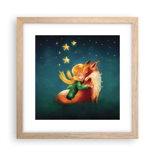Een poster in een licht eiken lijst - Kleine Prins - 30x30 cm